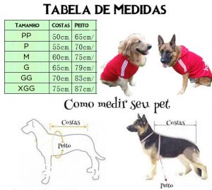 Como fazer roupa para cachorro tabela de medidas